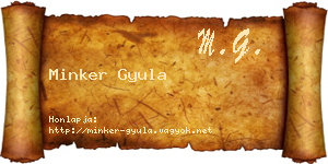 Minker Gyula névjegykártya
